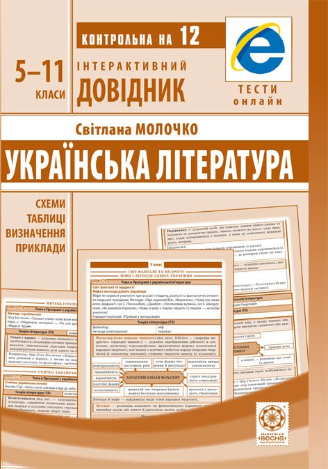 Інтерактивний довідник. Українська література.Схеми і таблиці. Визначення.Приклади. ОН ЛАЙН ТЕСТИ + Q код