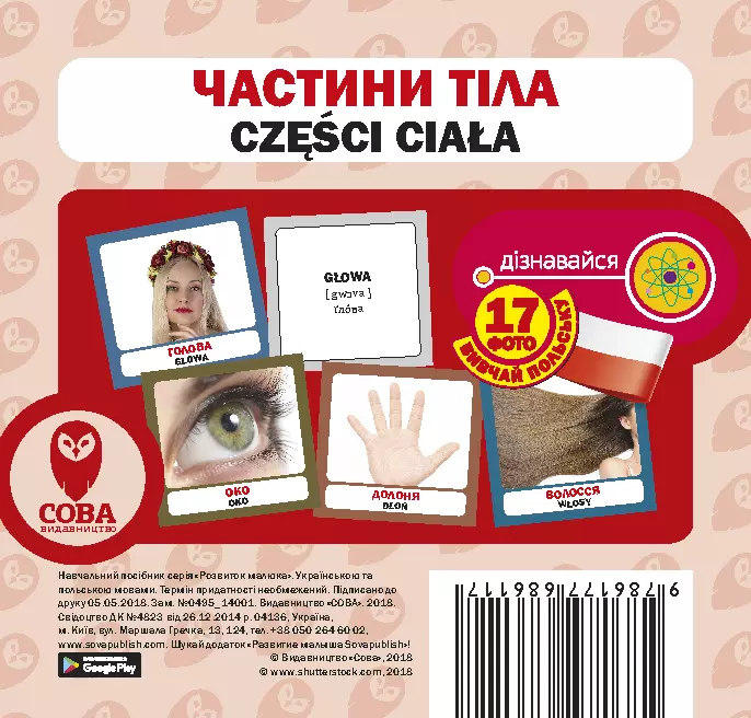 Частини тіла Навчальний посібник–картки Розвиток малюка
