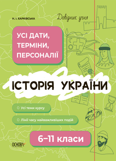 Довідник учня. Історія України. Усі дати, терміни, події. 6-11 класи Харківська Н.І.