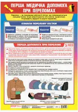 Плакат Перша медична допомога при переломах  Плакати в кожний кабінет 10104255У