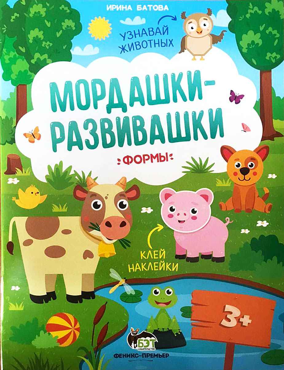 Мордашки-развивашки с наклейками Формы 3+