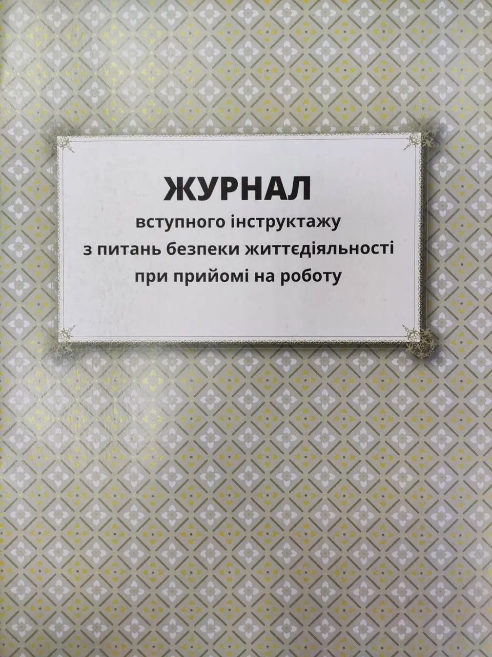 Журнал вступного інструктажу з питань безпеки життєдіяльності при прийомі на роботу