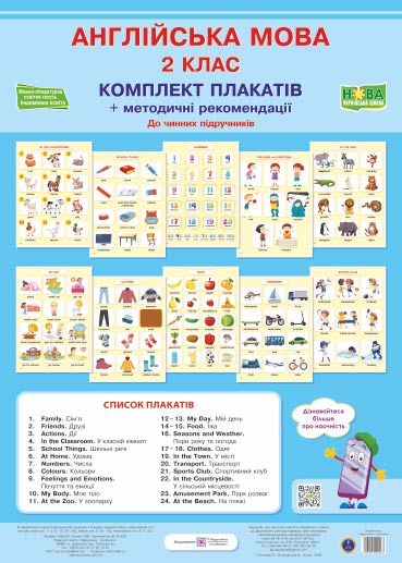 Комплект таблиць з англійської мови. 2 клас Косован О.