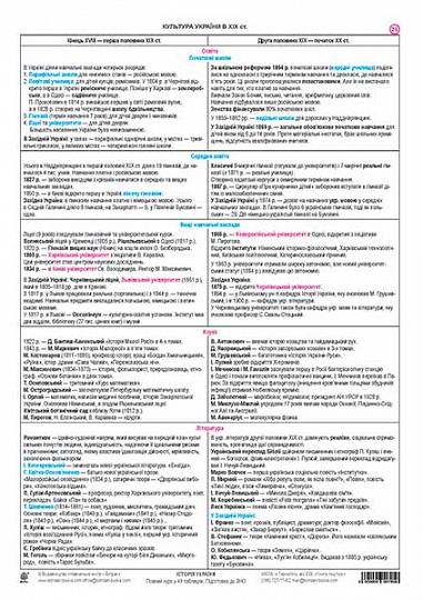 Історія України в 49 таблицях. Табл. 25-26. Культура України в ХІХ ст.