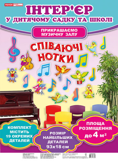 Набір для оформлення музичної зали.Співаючи нотки  Оформлення інтер`єру ДНЗ ~13105152У