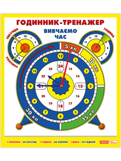 Годинник-тренажер. Вивчаємо час  Демонстраційний матеріал ~19107136У