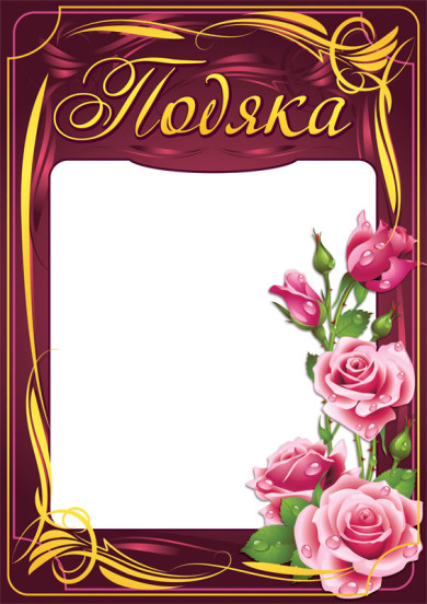 Подяка бордо з трояндою  Дипломи,грамоти,подяки ~ 3853