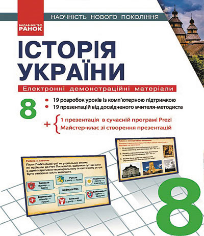 ДИСК  ІСТОРІЯ УКРАЇНИ 8 клас Електронні демонстраційні матеріали  Наочність нового покоління  Скирда І.М.