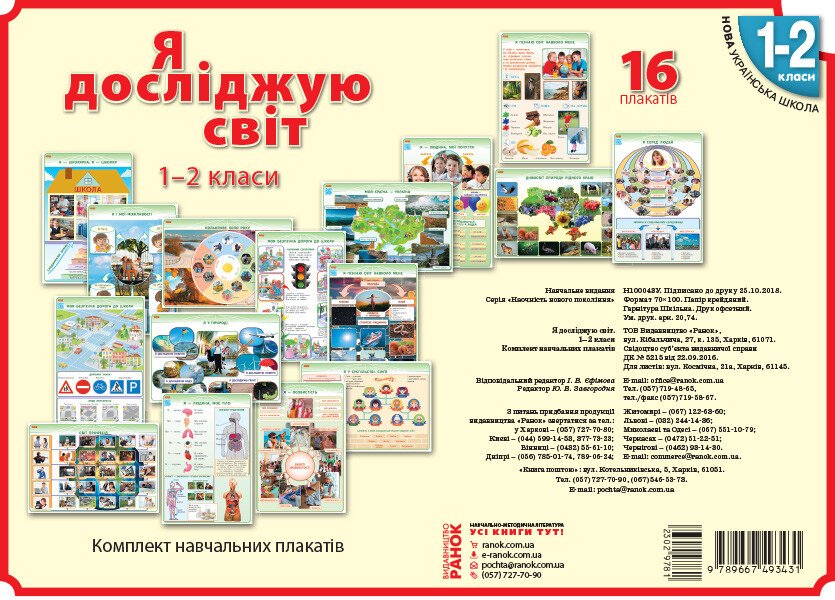 КНП Я дослiджую свiт 1-2 клас  ПЛАКАТИ  НУШ  Наочність нового покоління  Тагліна О.В. Іванова Г.Ж.