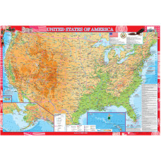 United States of America. Загальногеографічна карта, м-б 1:3 000 000 (папір 180 г/м², на планках)  9789664756409