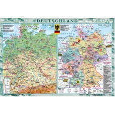 Deutschland. Фізична карта. Політико-адміністративна карта, м-б 1:1 000 000 (на планках)  9789664756881
