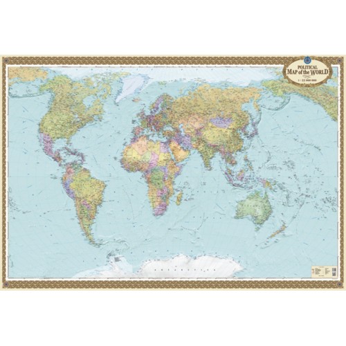 Political map of the World на картоні офісна, м-б 1:22 000 000 (на планках)  9789669461087