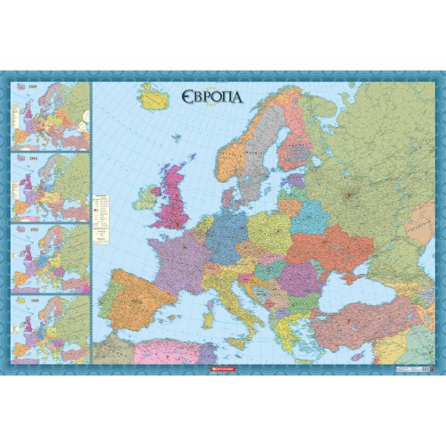 Європа. Політична карта (з врізками) 1:4 150 000 млн на картоні  9789669463494
