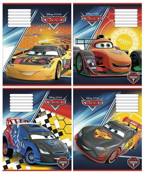 Комплект зошитів скоба 18 арк., лінія, "Серія Cars" (20 шт в комплекті)