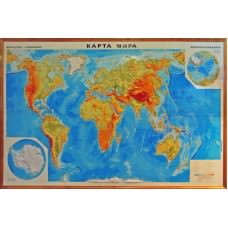Карта світу, м-б 1:15 000 000 (в дерев'яній рамі)