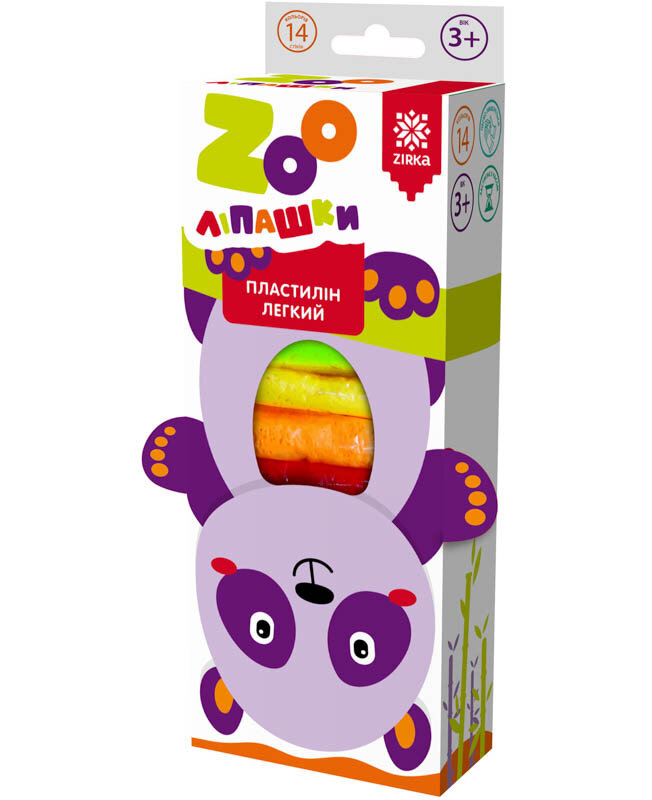 Пластилін легкий ZOOліпашки Панда (14 кольорових стіків по 6 г)