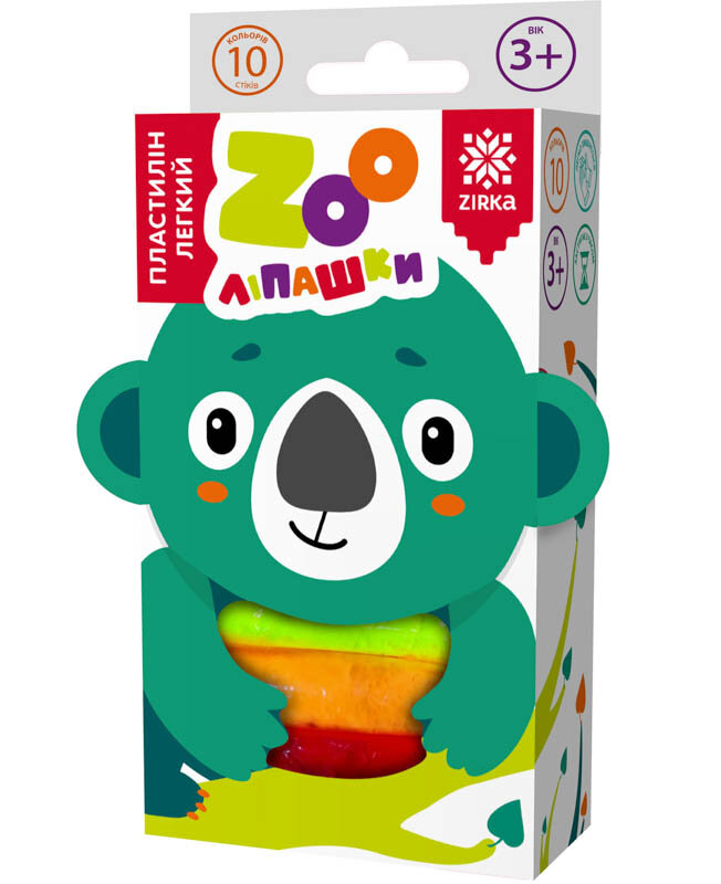 Пластилін легкий ZOOліпашки Коала (10 кольорових стіків по 6 г)