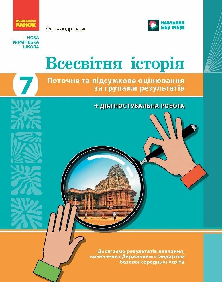 Всесвітня історія. 7 клас НУШ   Поточне та підсумкове оцінювання за групами результатів  Гісем О.В.