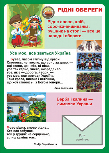 Дидактичний матеріал/Рідні обереги./