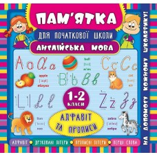Пам’ятка для початкової школи. Англійська мова. Алфавіт та прописи. 1-2 кл.